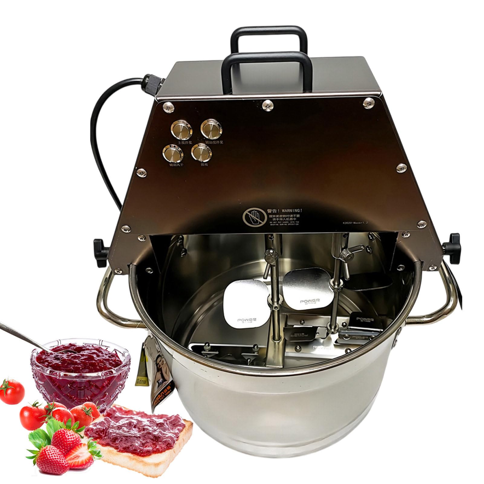 json2xml Sauce Stirrer Machine-Automatic Mixer,10l Automatic Stirrer Pot -Scraping bottom,with Double stirring paddle&auxiliary fan&lighting,Electric Stirrer Pot for Jam/custard cream/Solid filling