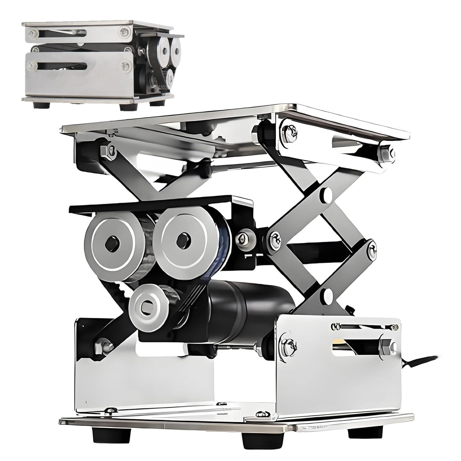 Tavolo elevatore elettrico da laboratorio, piattaforma di sollevamento in acciaio inossidabile, ideale per laboratori didattici, esperimenti scientifici e attrezzature da laboratorio(150mm)
