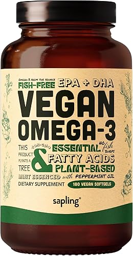 Miniatura 2 de Vegano Omega 3 180 cápsulas blandas y vegano D3 + K2 y vitamina B Complejo Bundle  Ácidos grasos DHA y EPA a base de plantas, 4000 UI de vitamina D3