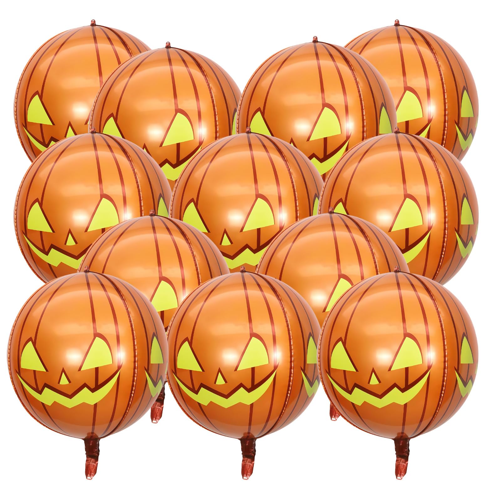 12Pcs 22 Inch Halloween Pumpkin Balloons Orange Foil Balloon Pumpkin Lantern Nightmare Before Christmas Balloons Jack O Scary Decorations Halloween Birthday Party Balloons Jack Skellington Decor