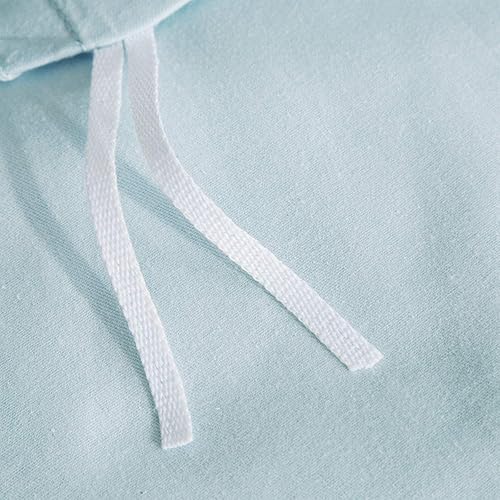 Miniatura 4 de SUSYBAO - Juego de funda de edredón de 3 piezas, 100% algodón natural, color blanco sólido, ropa de cama con cierre de lazos, calidad de hotel,