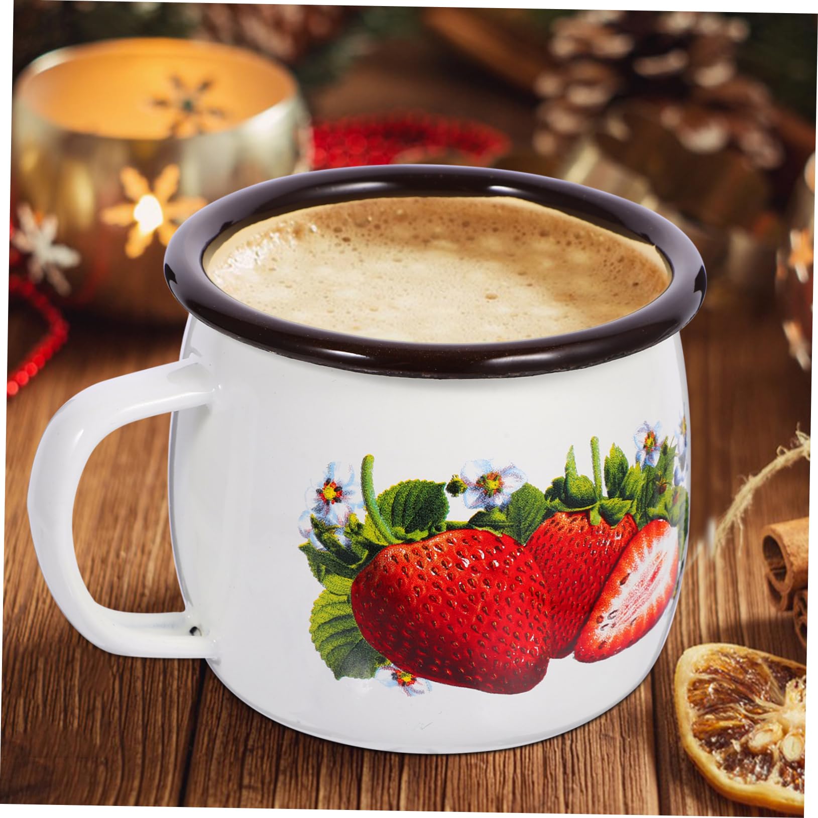 Cabilock 5 Stück Emaille Becher Teetasse Tassen Wassergläser Kaffeebecher Retro Emaille Tee Vintage Stil Zuhause Trink