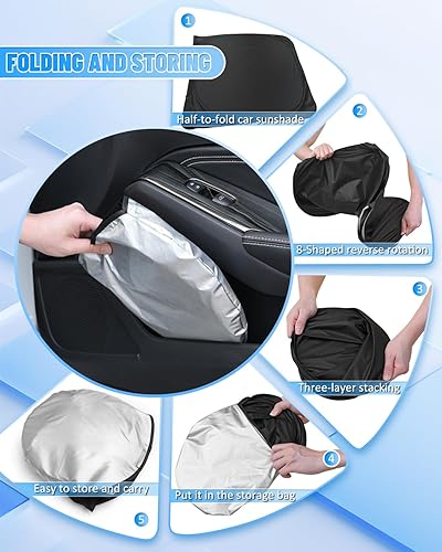 Miniatura 5 de BESTVIEW Parasol para parabrisas de automóvil compatible con Mini Cooper F55, Cooper S, Hardtop 4 puertas 2015-2024 2025, parasol reflectante