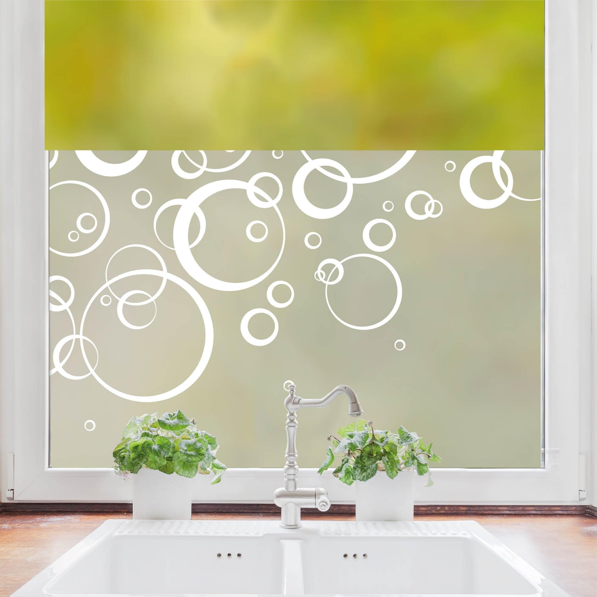 Sichtschutzfolie Blasen Blubberblasen Fensterfolie Fensterdeko Milchglasfolie, 180 cm hoch, 65 cm breit