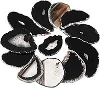 Vista 10 de rockcloud 10 piezas de ágata con luz de mesa, piedras de geoda de cristales curativos, decoración irregular del hogar, fabricación de joyas