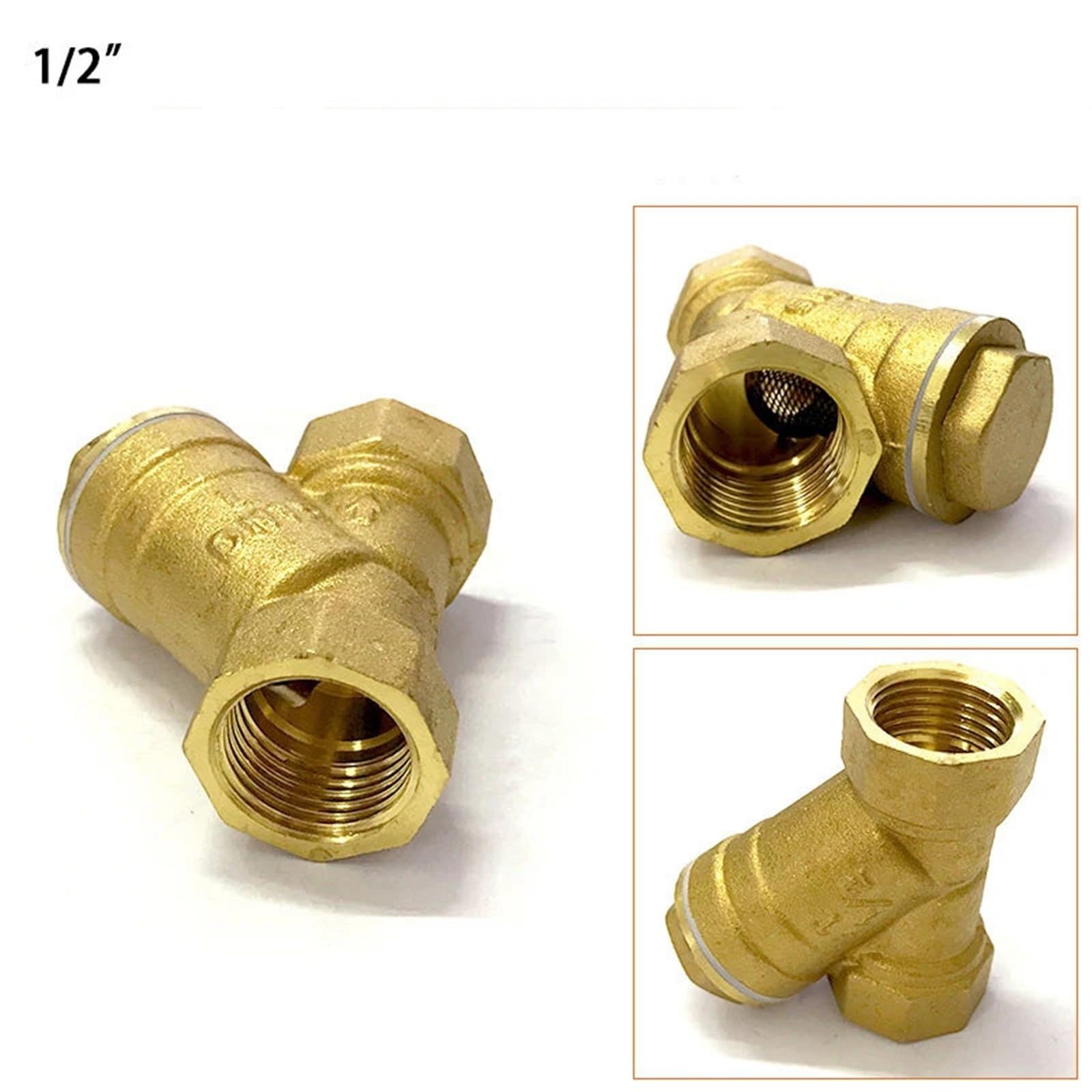 Filtro de latón con Forma de Y de 1/2", 3/4", 1", 2", 3" y 4" con Rosca Hembra en línea de Malla Y.(2")