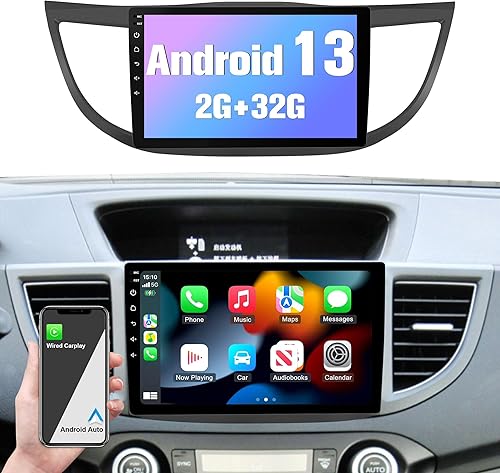 Android 13 Radio de coche estéreo para Honda CRV 2012 2013 2014 2015 2016, 10.1 "HD pantalla táctil 2G RAM 32G ROM Andriod 13.0 navegación GPS