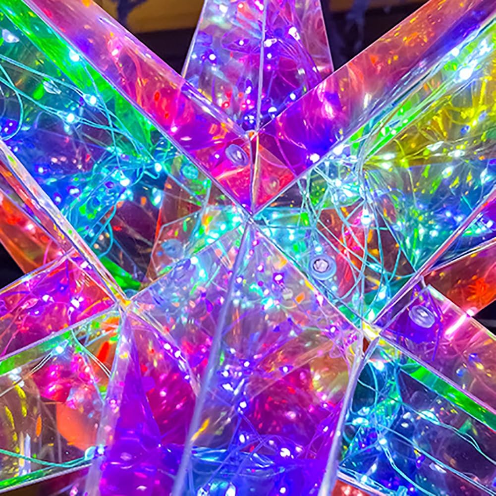 AVCULT Weihnachtslicht Starburst, LED Lichterkette Sterne Für Weihnachten Innen Fenster Weihnachtsbeleuchtung Außen Dekoration Für Weihnachten Außen Innen Party Hochzeit (Color : 60cm)
