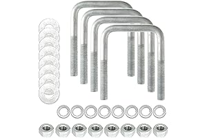 Heavy Duty U-Bolts: U.S. Made, 1/2" Dia., 4x4.5" Dimensions