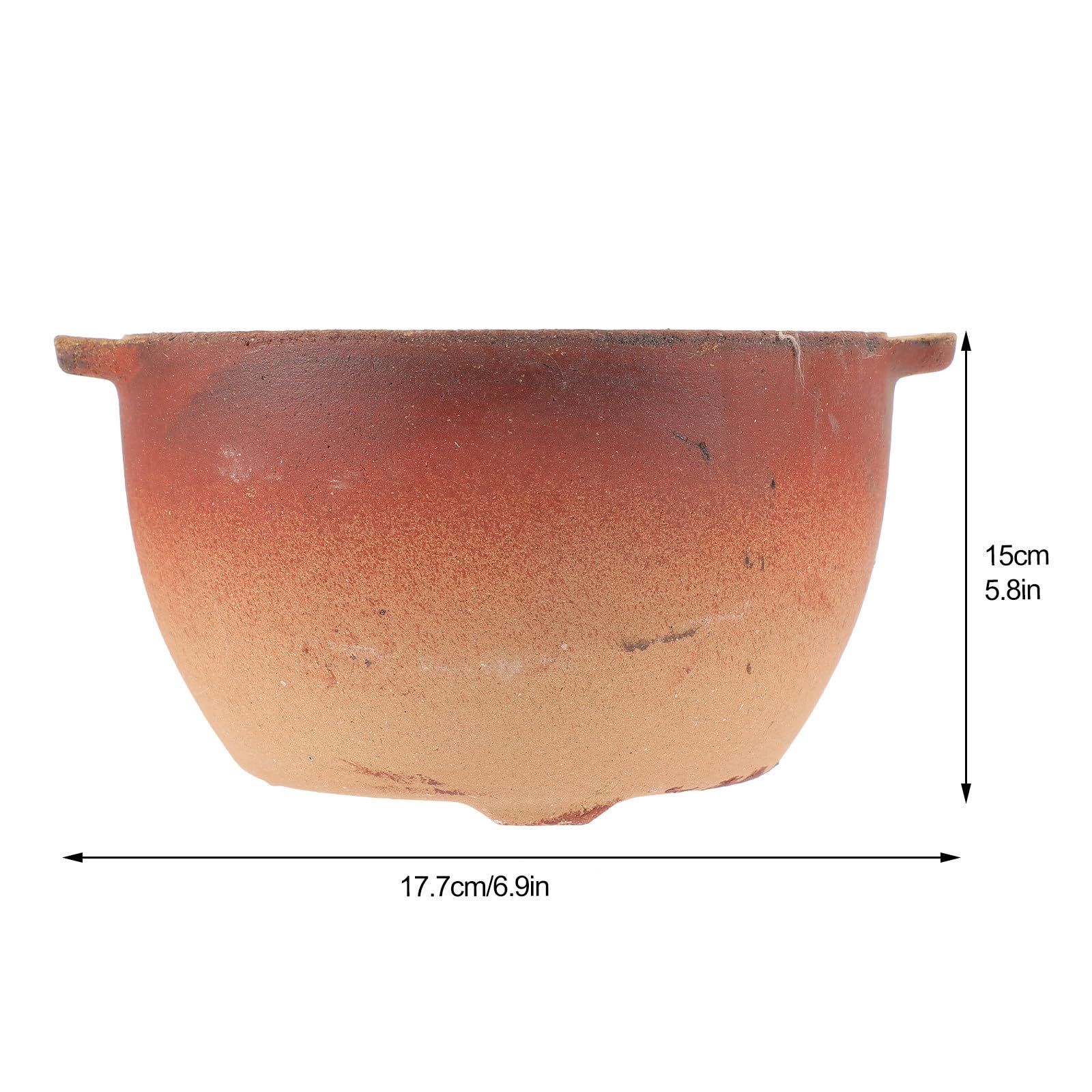 ibasenice Cazuela Resistente al Calor Olla de Barro para Cocinar 700ml Arcilla de Cerámica Doble Asa Fácil de Limpiar para Fideos de Arroz y Bibimbap, Uso Doméstico y Comercial