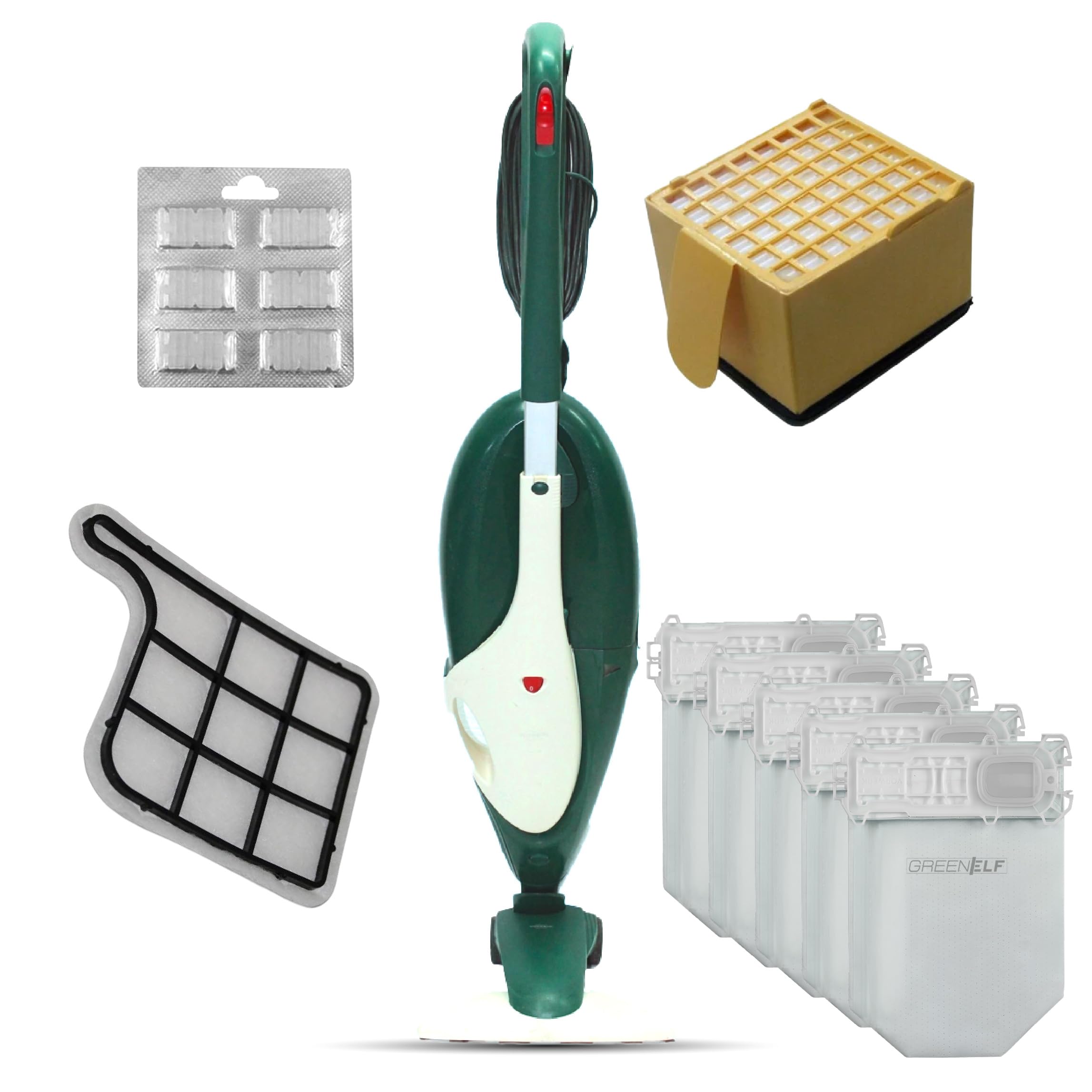 Scopa Elettrica Folletto VK135 – Aspirapolvere con Filo, Potente, Ricondizionato | Folletto Rigenerato VK 135 con 2 Anni di Forniture 100% Compatibili Incluse, Testato e Garantito 24 Mesi