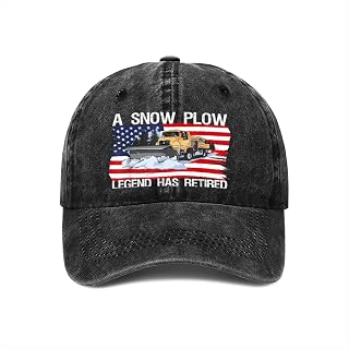 Retired Snow Plow Operator Winter Road Legend Washed Denim Hats Cute Baseball Cap for Men Women Adjustable Trucker Hat