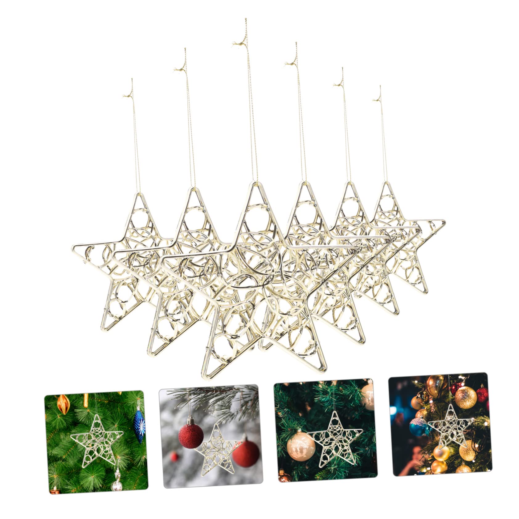Ciieeo 18 Pcs Pendentif Flocon De Neige De Noël Décoration De Fête Sapin De Noël Décoration D'intérieur Décor d'arbre De Décoration D'étoile De Flocon De Neige De Plastique
