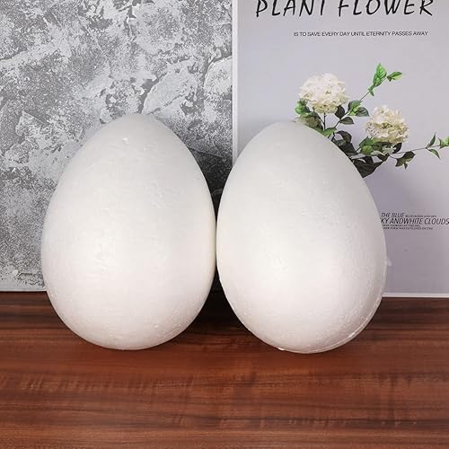 Miniatura 9 de SEWACC Juguetes para niños al aire libre, 2 huevos de Pascua de 7.8 pulgadas, huevos blancos de espuma para manualidades, huevos falsos blancos para