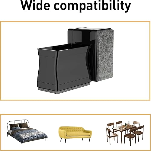 Miniatura 4 de Protectores rectangulares de suelo para patas de silla de 1 x 1 34 pulgadas, fundas para patas de silla para proteger suelos, tapas de patas de