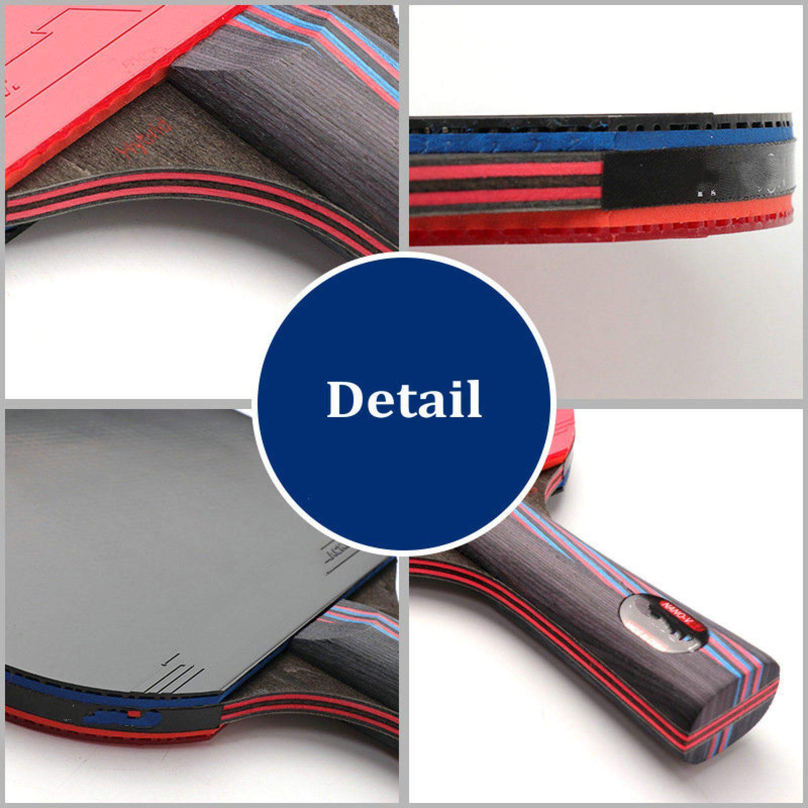 Nano Carbon Fiber 9,8 Blade Powered Pips-In Rubber Paddle do(Long Hands)
