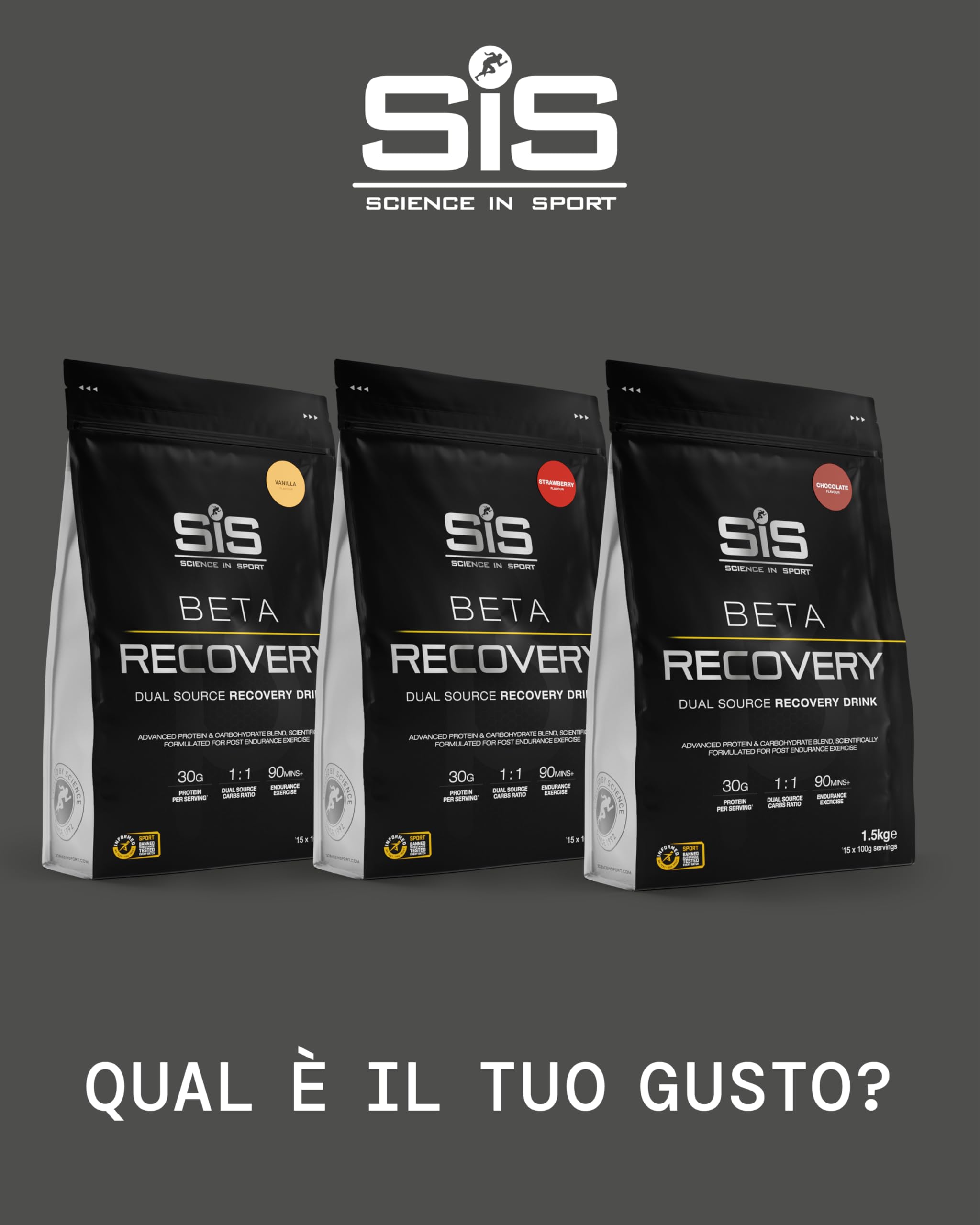 Science in Sport BETA Recovery Powder 1,5kg Vaniglia - Bevanda sportiva in polvere rigenerante con carboidrati e proteine in rapporto 2:1, Bevanda per il recupero post-allenamento