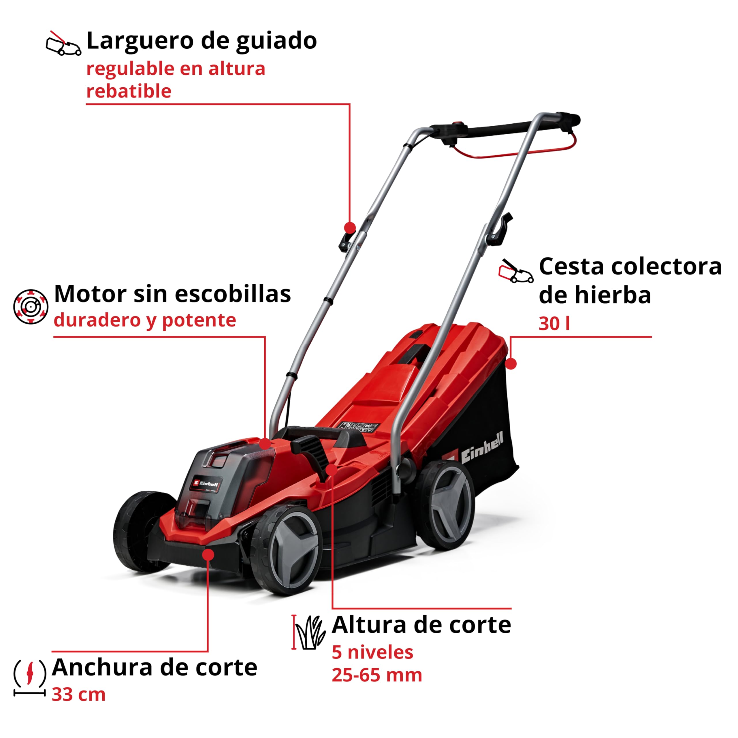 Einhell 3413266 Cortacésped con batería, 18 Volt