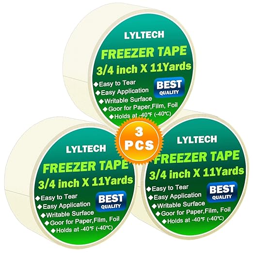 LYLTECH 48 Yards Freezer Tape 3 Rolls x 3/4in x16yd