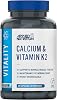 Applied Nutrition – Calcium & Vitamin K2 – Dual Action Formula – Best Bone Support – Best Muscle Function – High Absorption & Bioavailability – (60 Capsules – 30 Servings)