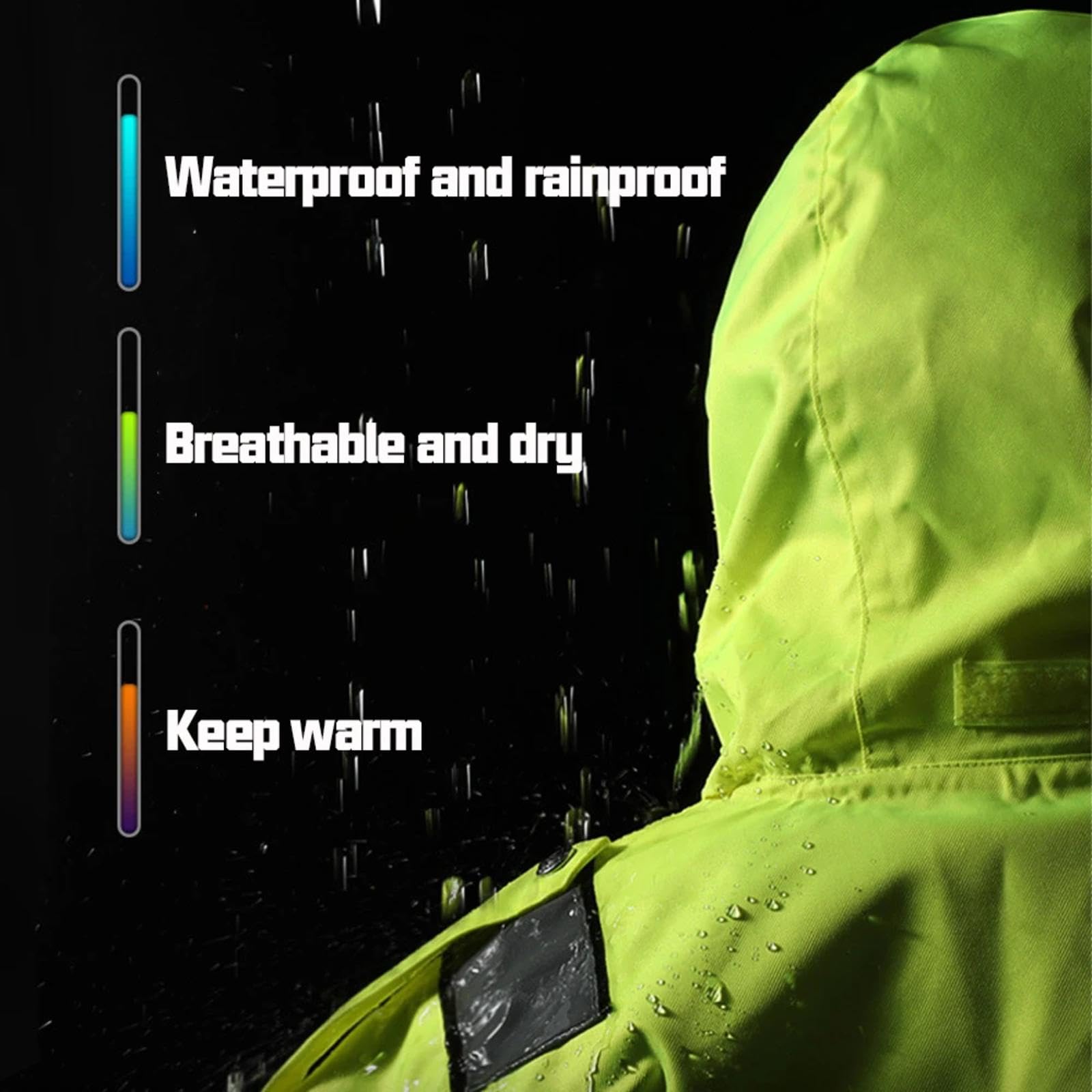 Sweat À Capuche Réfléchissant avec Logo Personnalisé, Veste De Sécurité Personnalisée Haute Visibilité, Imperméable, Extérieur, Construction, Trafic, Route, Imperméable, Coupe-Vent