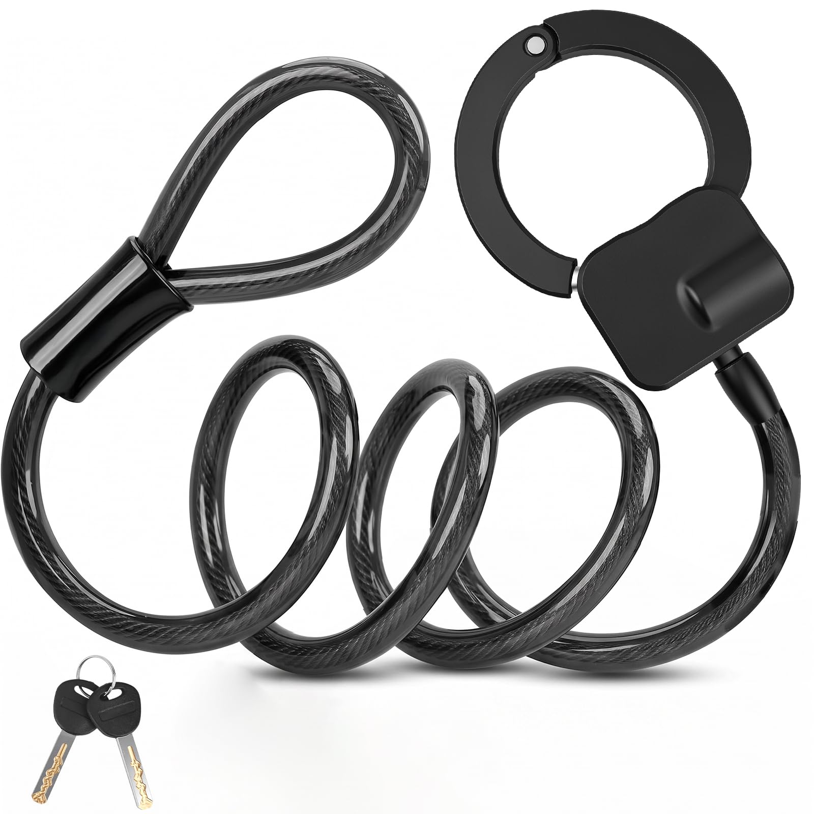 Antivol Trotinette Electrique, 1.2m Antivol Velo, Câble Antivol à Clef avec Menotte, Cadenas Trottinette Électrique pour Trottinettes, Vélos, Poussettes