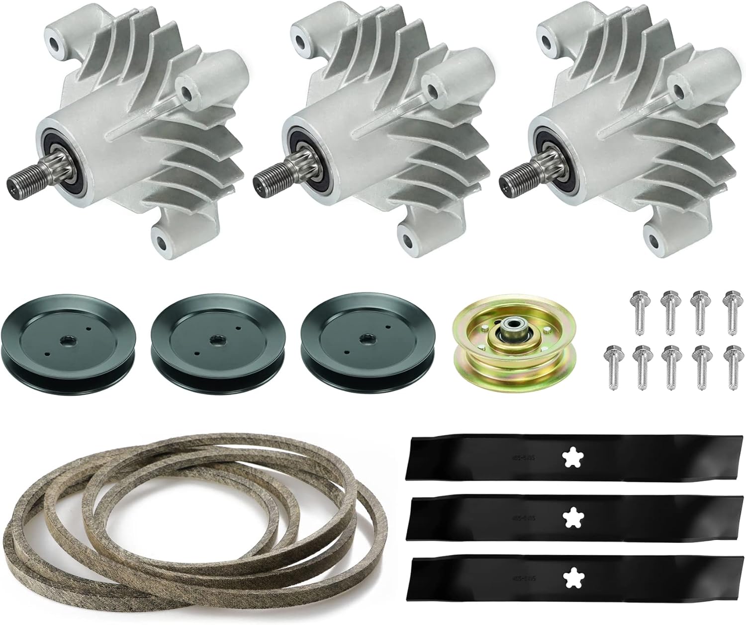 46 inch Spindle Kit for Craftsman YTH1746 YTH2046 GTH250 GT200, 143651 Spindle Assembly, 532157033 Blades, Idler 131494 173438, 153535 Pulley, 144959 Belt 95 1/2"