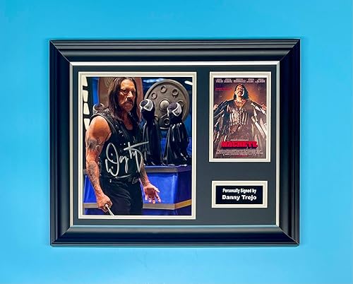 Danny Trejo - Foto firmada en marco de madera de lujo hecho a mano y certificado de autenticidad de miembro de AFTAL Autenticidad Película Película