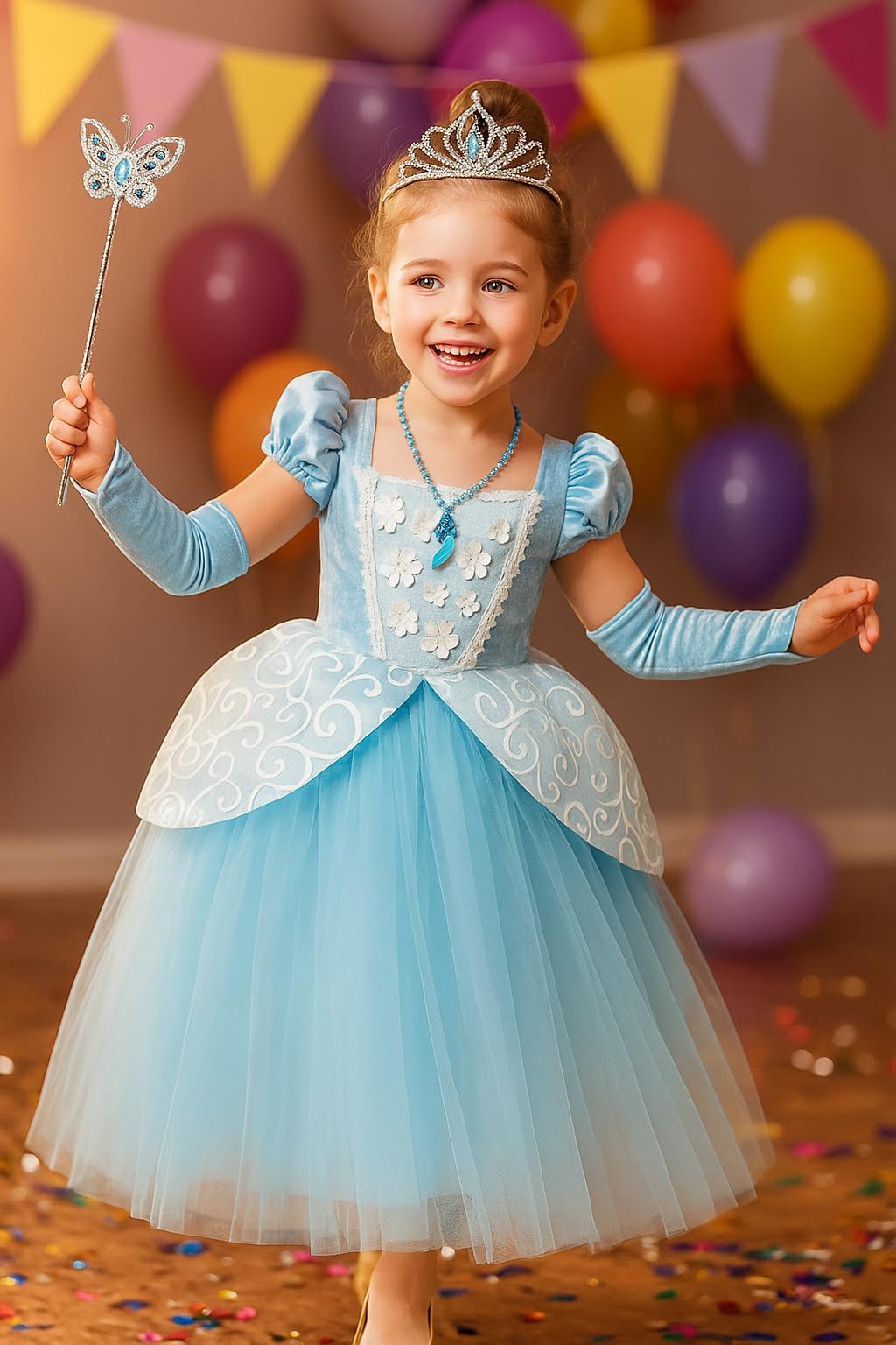Cinderella Kostüm Kleid Für Kinder Mädchen Princess Kostüm Halloween Fancy Party Dress up Outfit Cosplay Kleider
