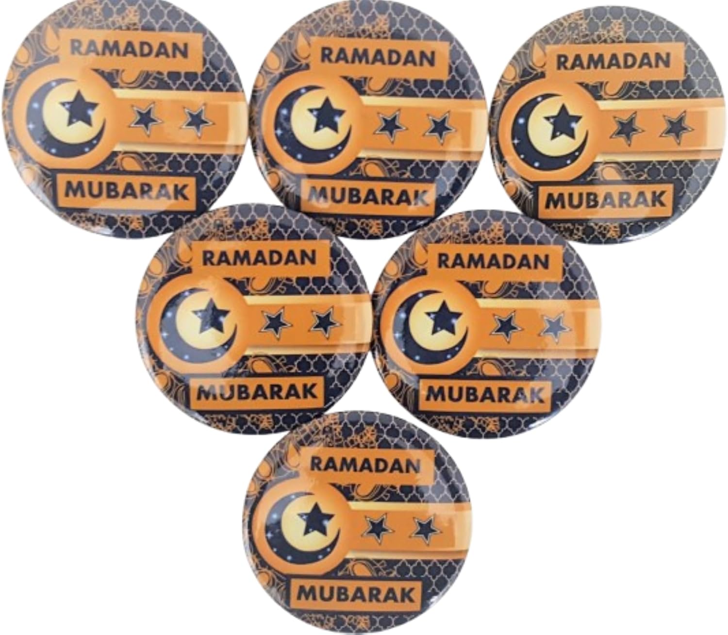 Happy Ramadan Button Pins Gold [Pack] Ramadan Mubarak Novelty رمضان مبارك Ramadan Decor Wholesale Islamic Gifts Arab Fanoos Muslim Lantern Holy Kabba Quran Allah Islamic Gifts 123