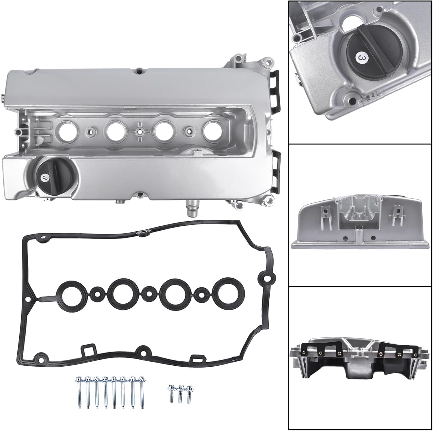 55564395 55558673 Aluminum Valve Cover Kit Replacement for Chevy Cruze Aveo/Aveo5 2009 2010 2011 Sonic Pontiac G3 Saturn Astra 1.8 1.6L