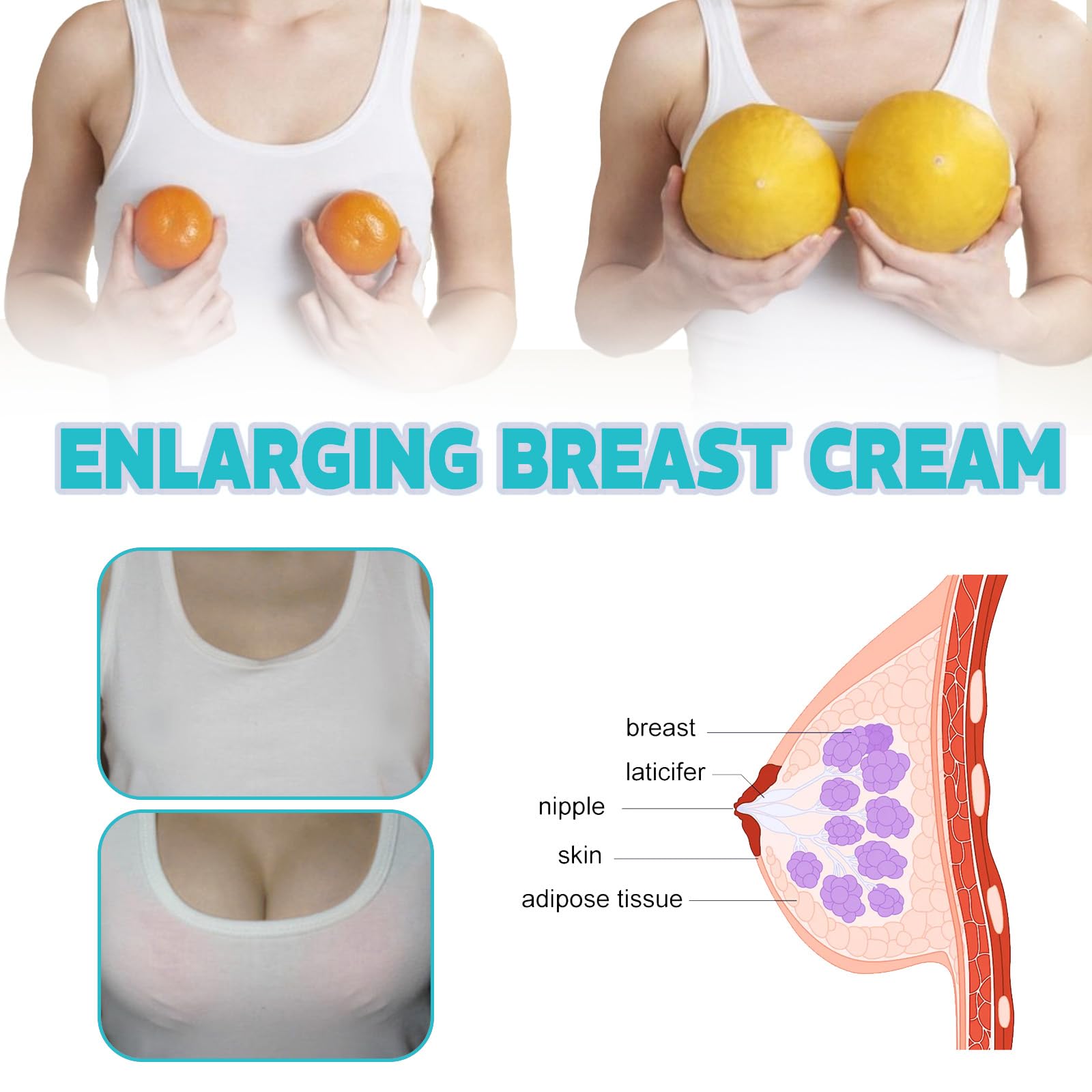 Coconut & Papaya Essence Breast Enlarging Cream, 2 x Juego de crema para el cuidado de los senos (60 g), crema de cuidado reafirmante con papaya y coco, fórmula natural para contornos femeninos