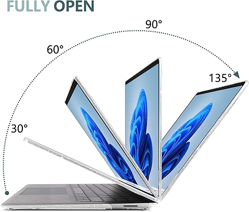 Miniatura 8 de TWOLSKOO Funda para portátil Microsoft Surface de 13.5" 543 con reposamanos Alcantara modelo 1950195818671769, carcasa rígida de plástico protector