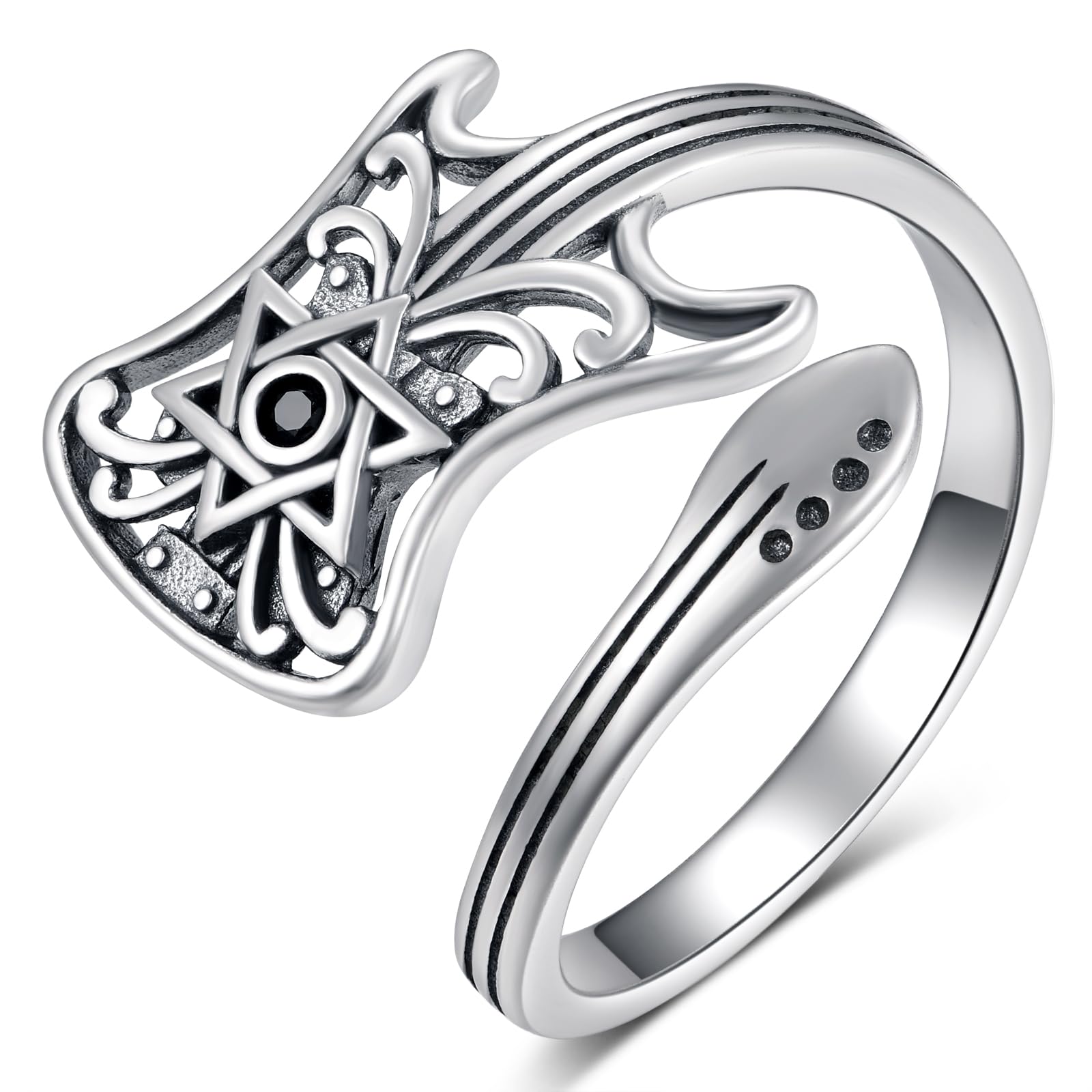 Feijiesi Open Ring for Women Sterling Silver Thumb Ring Spoon Ring for Women