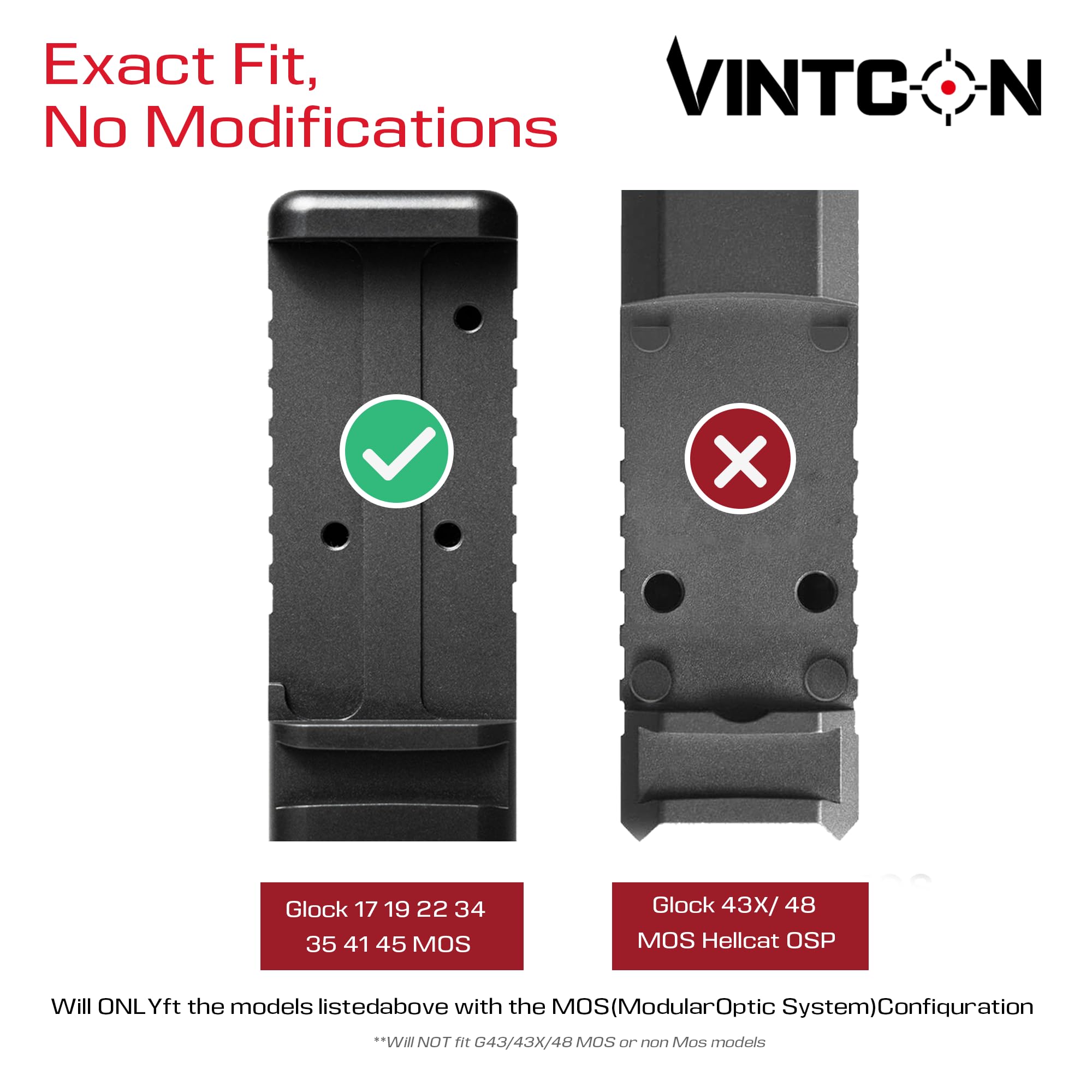 Amazon.com: VINTCON Optics Adapter Plate for Glock 17 19 MOS