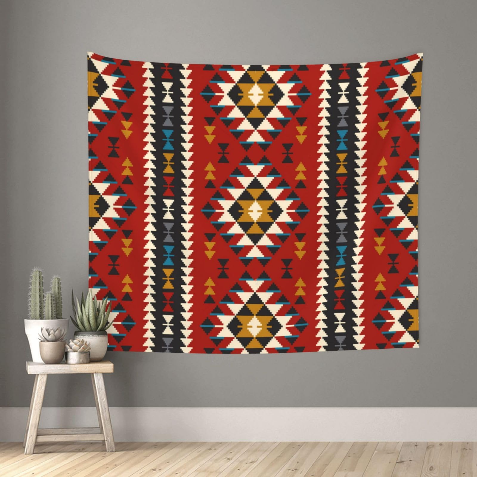 Poadnly Native Southwest American Indian Aztec Navajo, Wall Decor Tapestry Durable Wall Hanging for Living Room Bedroom 152x130 cm