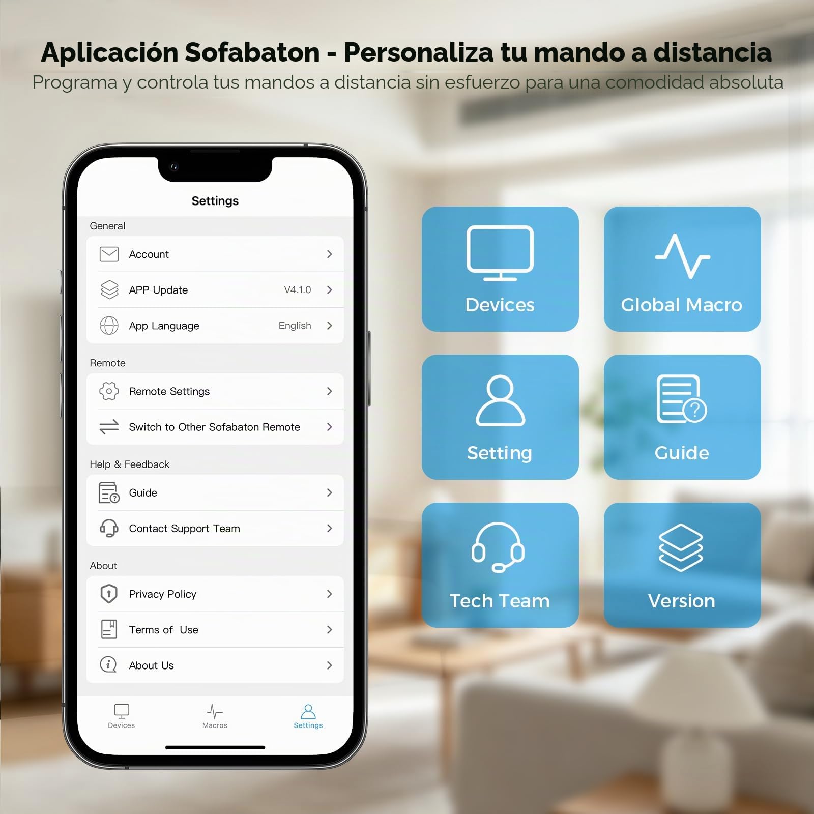 SofaBaton U3 - Mando a Distancia Universal Universal Todo en uno con aplicación para TV/Soundbar/DVD/BLU-Ray/proyector y más, Global Macro & Bluetooth One-to-Many & Air Mouse & Google Voice