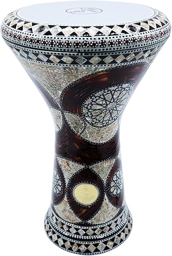 El impresionante Darbuka Doumbek Gawharet El Fan metálico de 17.75 pulgadas (negro metálico)