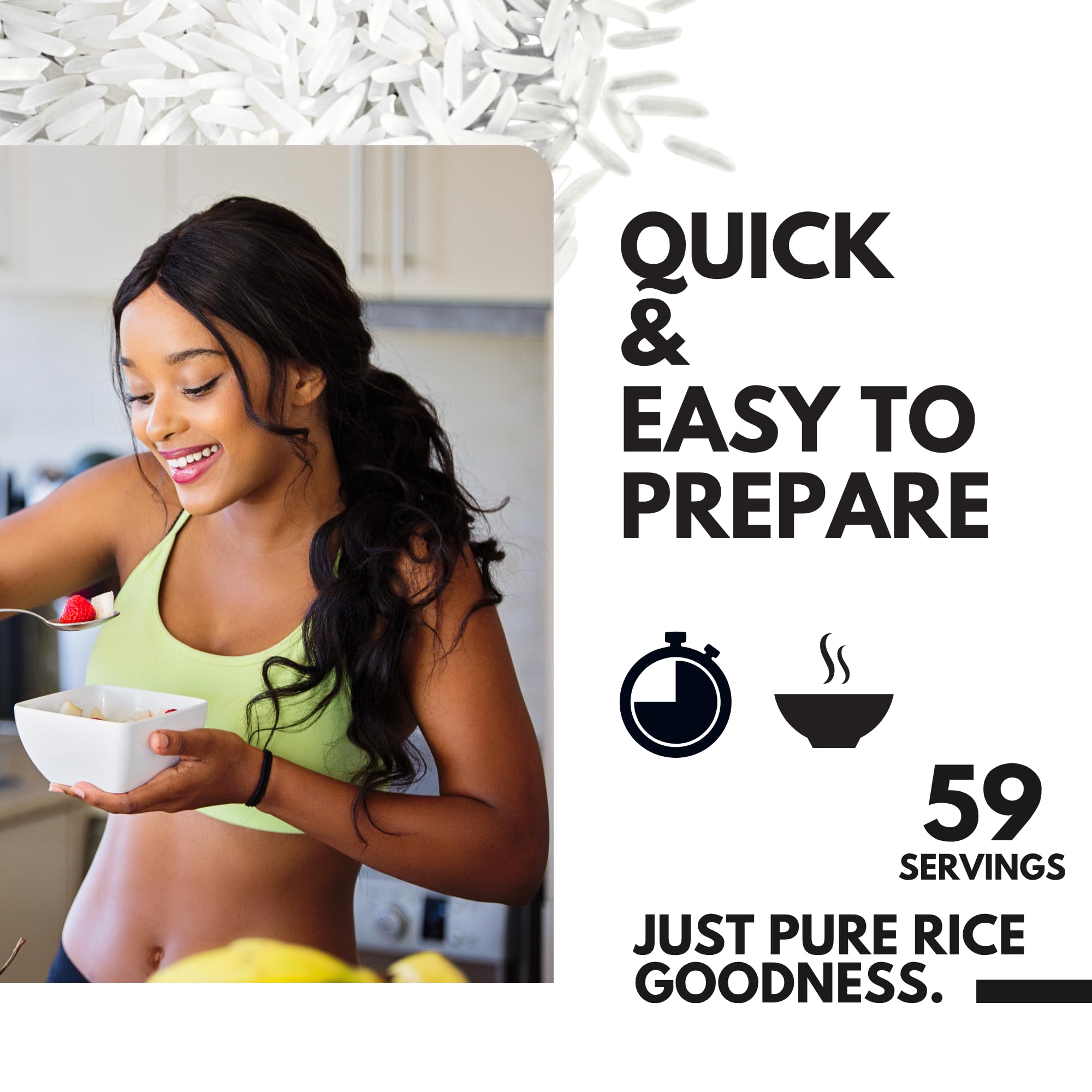 Rice Cream 3 LB Plain Jasmine White Rice Hot Rice Cereal Scoop Included - 48 oz Easily Digestable — view 9