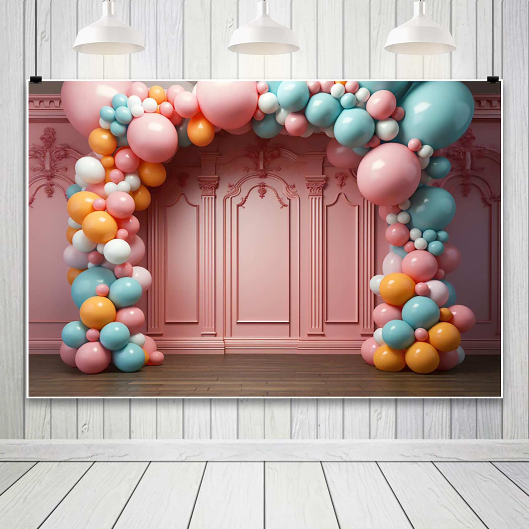 YongFoto 7x5ft Vinyl Photo Backdrop Wedding Backdrop Roses Flowers Curtain Beutiful Floral Wall Background Valentine's Day Wedding Party Wall - View #9