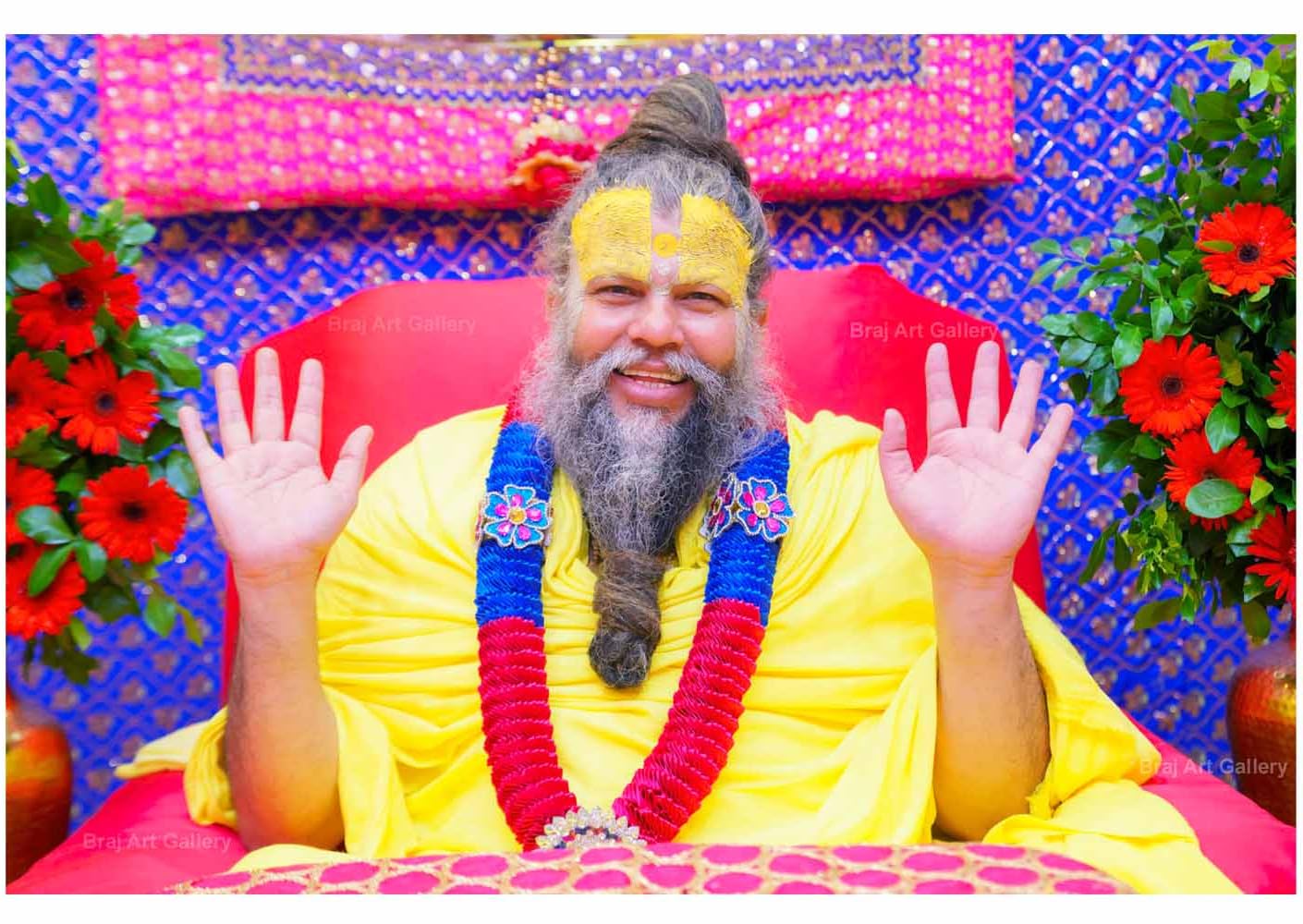 Braj Art Gallery Paper Shri Hit Premanand Ji Maharaj Large Photo Print, Size 36X24 Inches