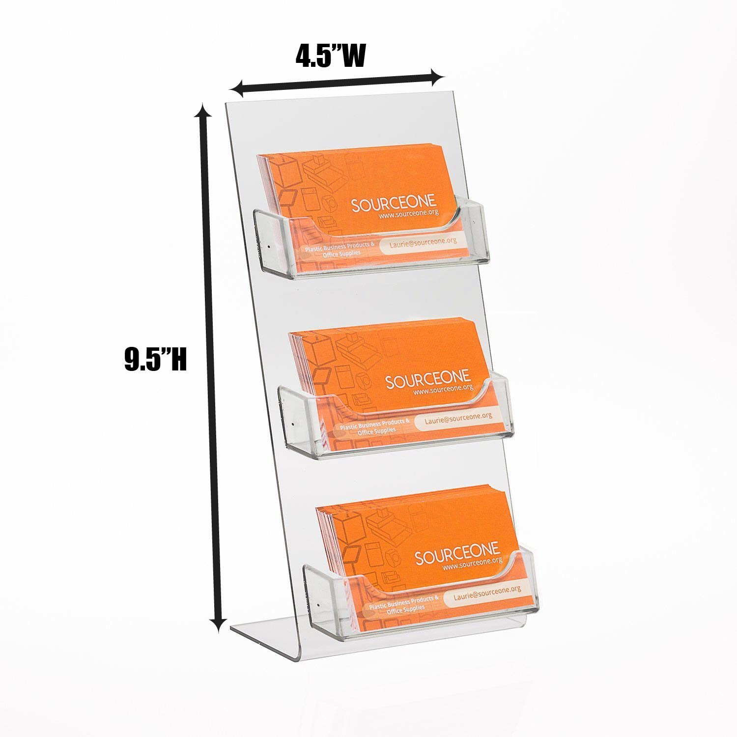 SourceOne Soporte del contador Tarjeta de Visita Premium Top/tarjeta de regalo Display (paquete de 1, 3 bolsillo)