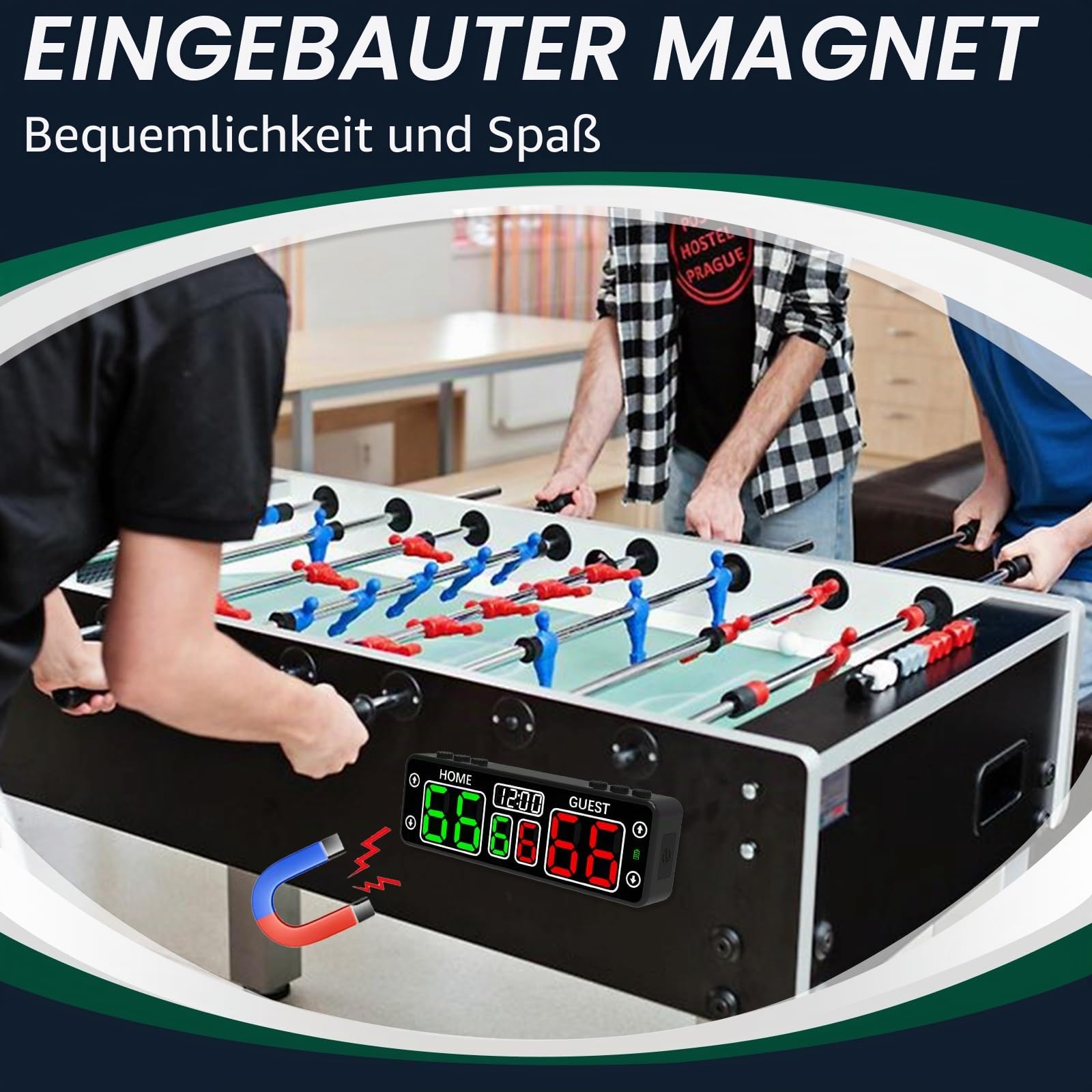 YZ Digitale Anzeigetafel mit Timer, Mini-Magnetanzeige, elektronisch, LED, tragbar, Punktezähler, Basketball, Cornhole Scoreboard, für Indoor- und Outdoor-Spiele