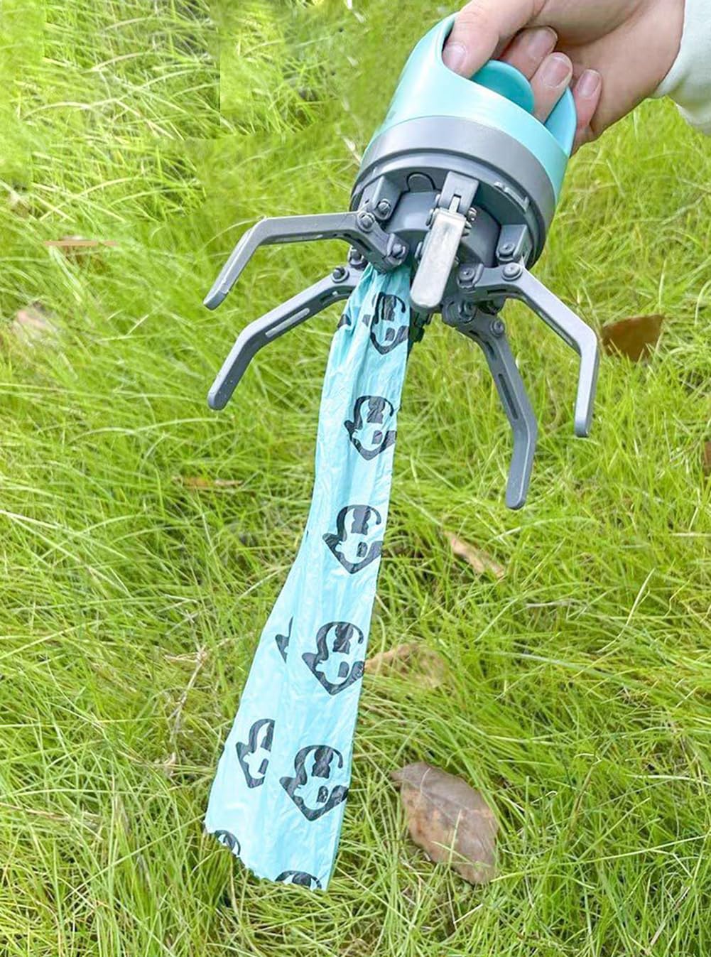 Trottinette portable à main pour déjections canines, ramasseur de déjections canines hygiéniques avec distributeur de sacs à six griffes pour chiens de petite, moyenne et grande taille, promenade,