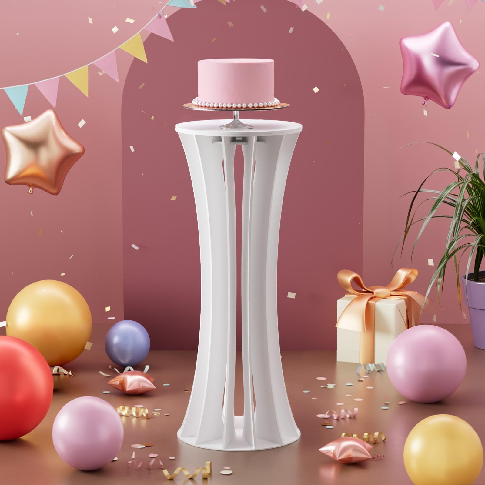 Photo 1 of imprsv 1Pc Cylinder Stands for Party, Cake Stand Pedestal Display (Flow