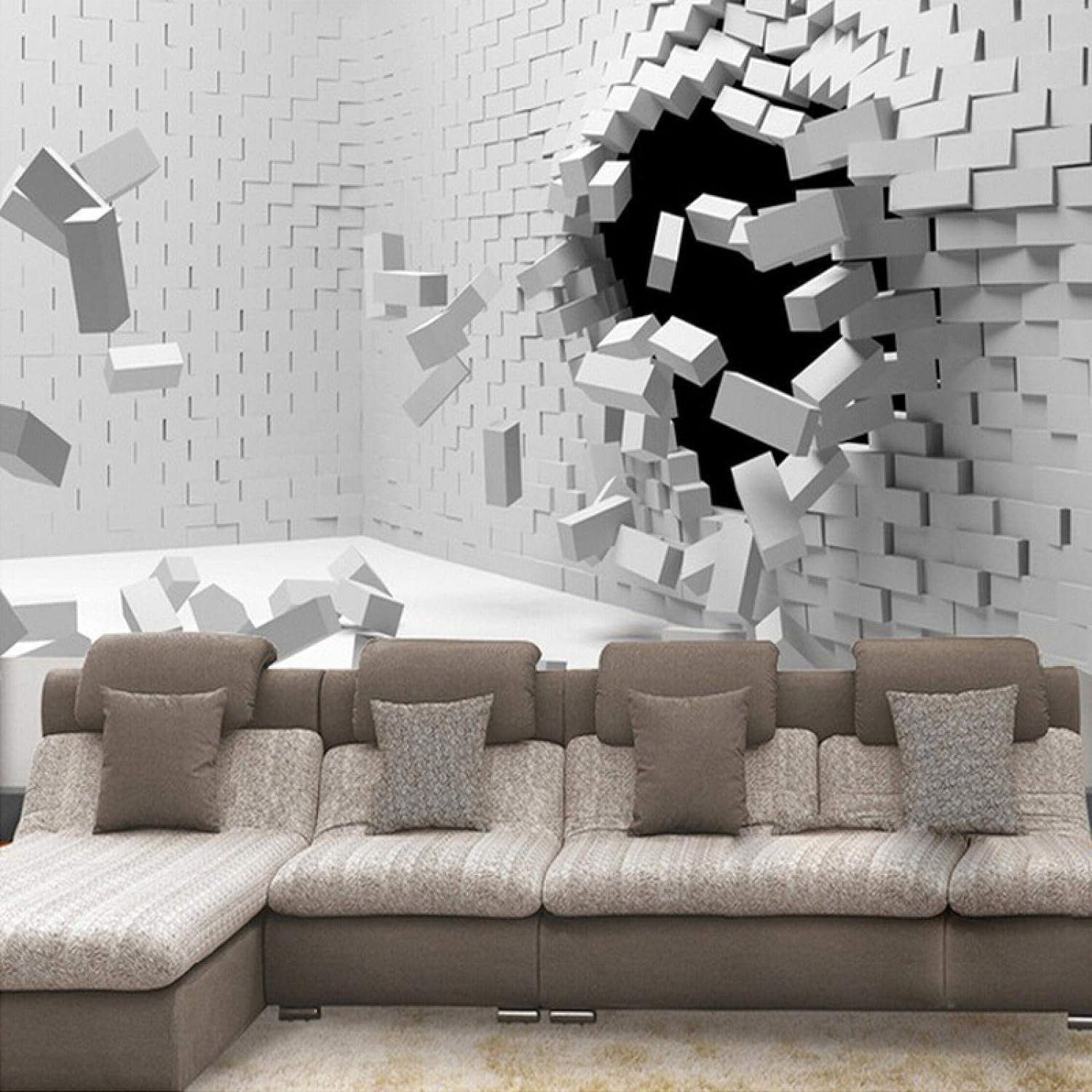 Papier peint 3d soie haut de gamme briques blanches gaufrées salon