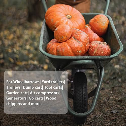 Miniatura 5 de Parts Camp Para Gorilla Cart Wheels - Neumático de repuesto de 13 pulgadas para carrito de gorila de 4.00-6, neumático sólido y rueda sin planos