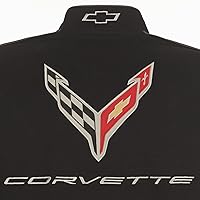 Vista 6 de JH DESIGN GROUP Chaqueta Chevy Corvette C8 para hombre, un abrigo de sarga clásico bordado