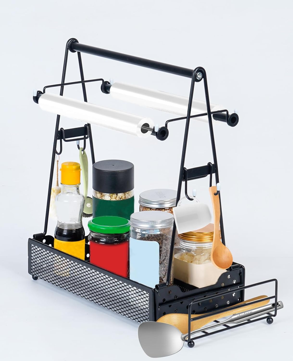 Rehuijao Grill Caddy BBQ Caddy for Outdoor Grill, Large