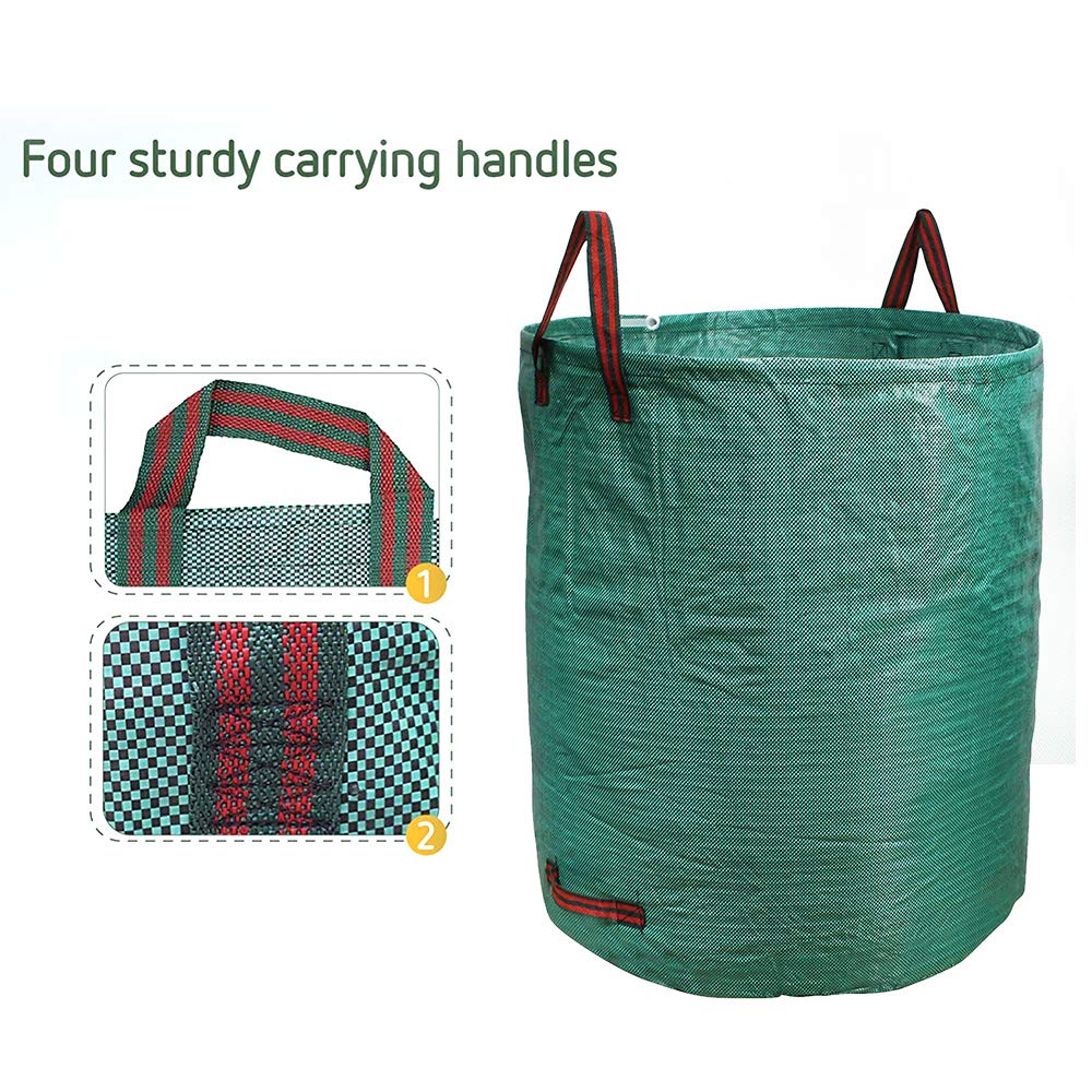 Vendeur pro 500L Sac Dechets Verts, PE Sac de Jardin, Sac Jardinage Dechets Réutilisable (4, 500L)